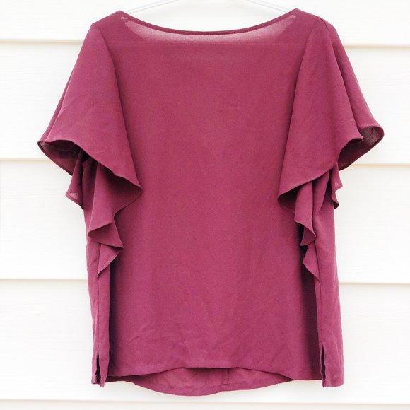 LOFT flowy maroon blouse - Picture 1 of 6